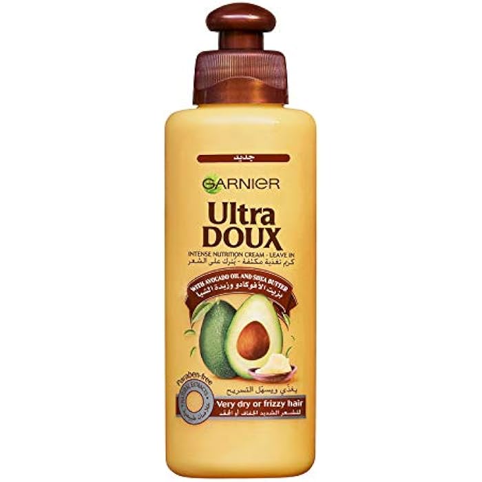 Garnier Leave-In Cream, Intense Nourishing Conditioner, For Very Dry or Frizzy Hair, With Avocado Oil & Shea Butter, Ultra Doux, 200ml With Natural Extracts - Image 1